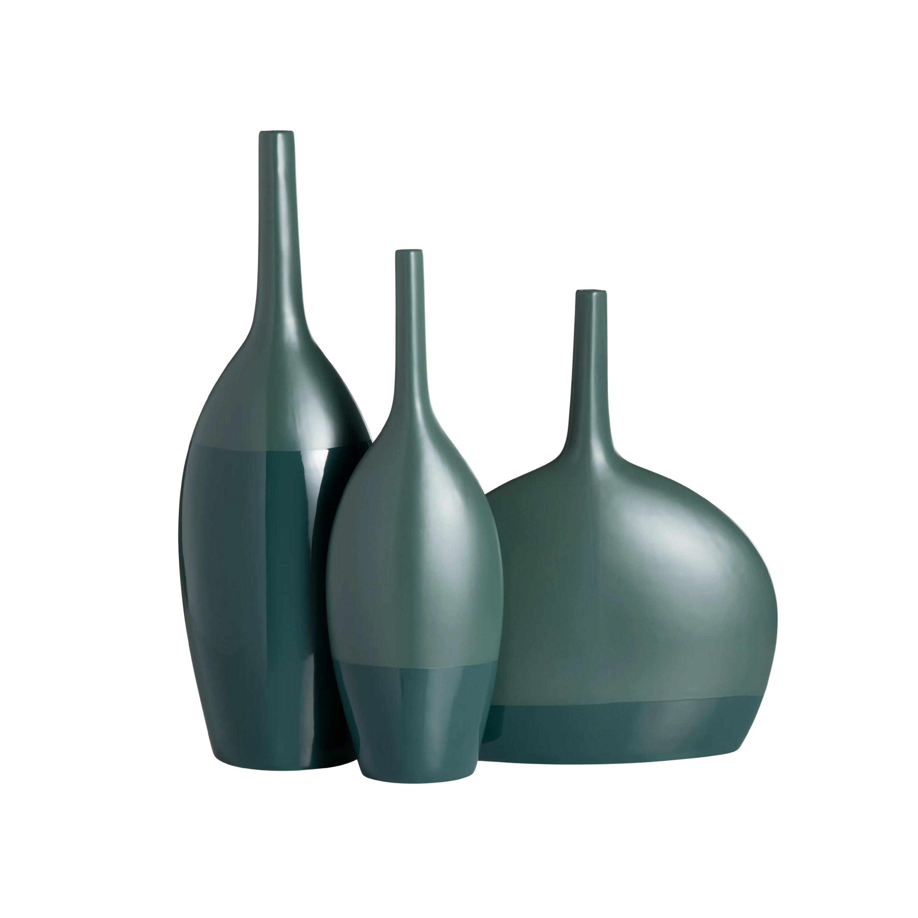 Emerald Bay Dual-Finish Ceramic Vase Set (Set of 3)