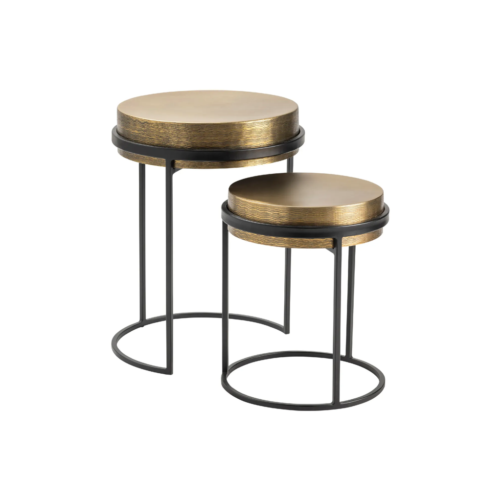 Hudson Textured Brass Nesting Tables (S/2)