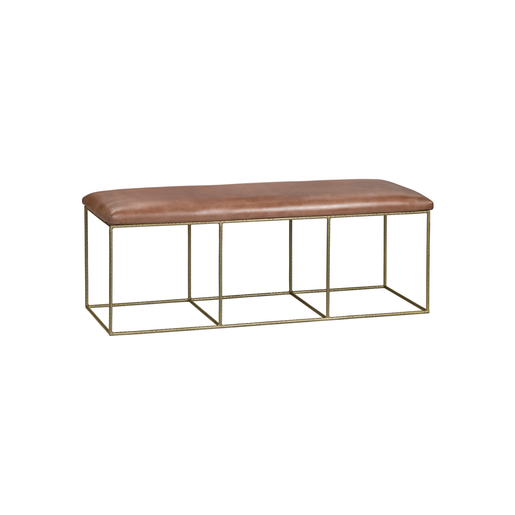 Hammond Leather & Iron Bench