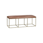 Hammond Leather & Iron Bench