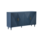 Arvada Blue Geometric Four-Door Sideboard