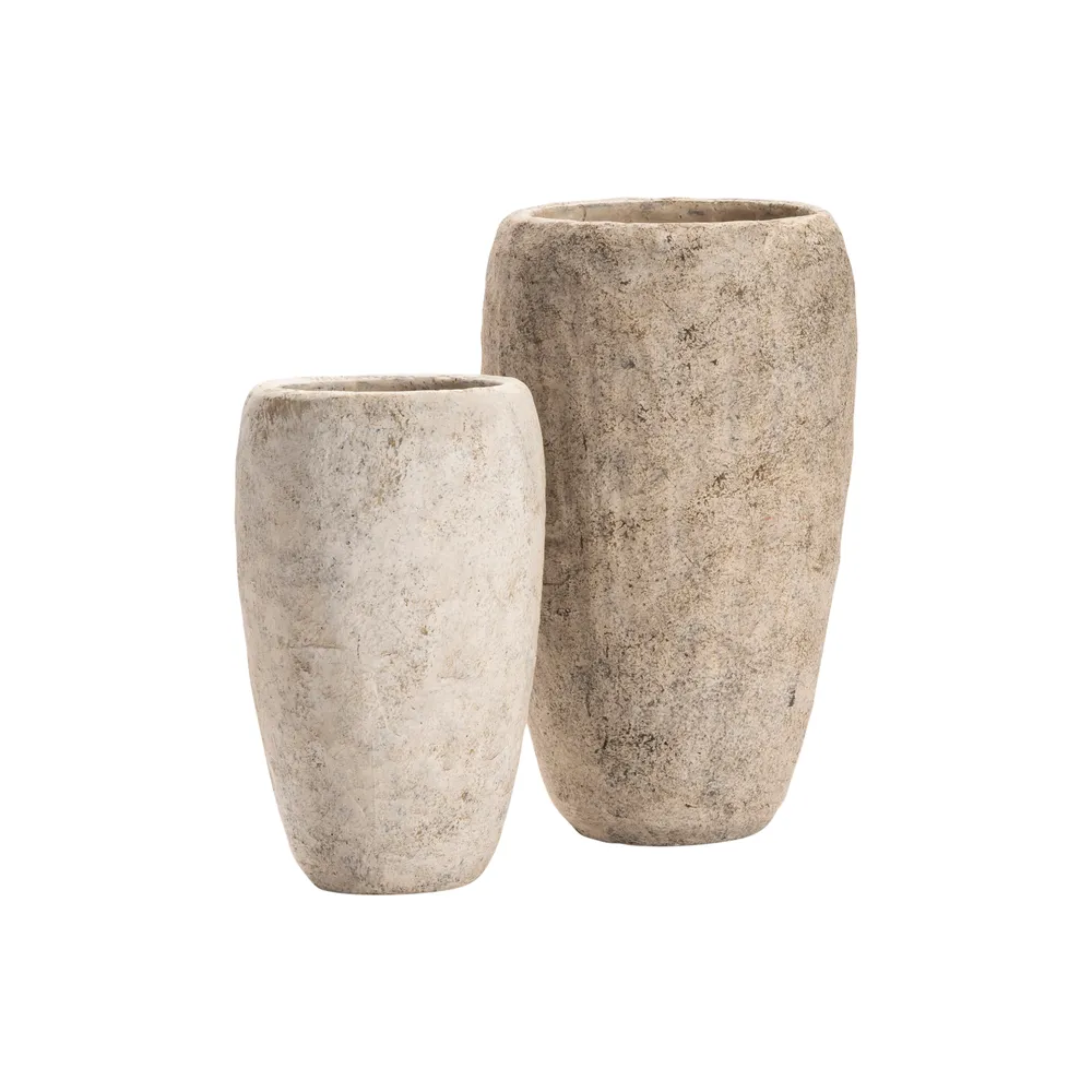 La Palata Textured Cement Vase Set (S/2)