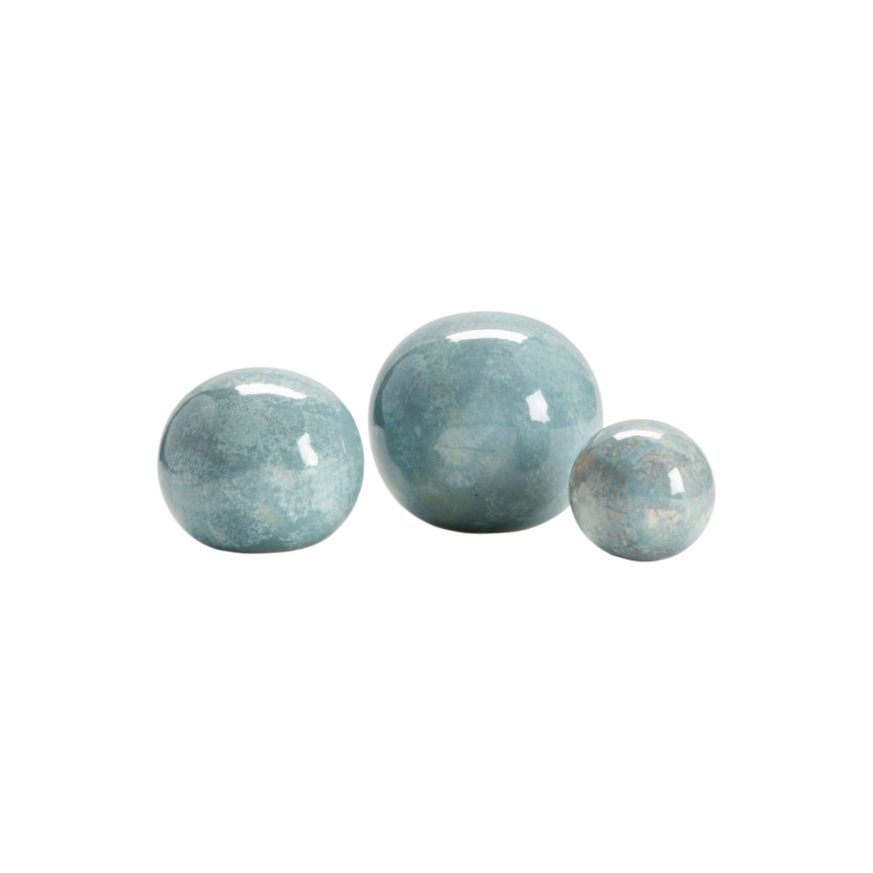 Lloyd Light Blue Marbleized Decorative Spheres (Set of 3)