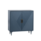 Arvada Blue Geometric Two-Door Cabinet