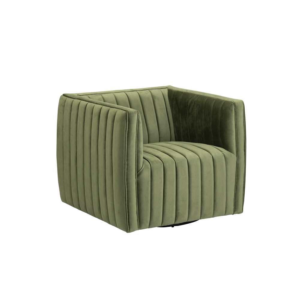 Draper Channel Tufted Velvet Accent Chair