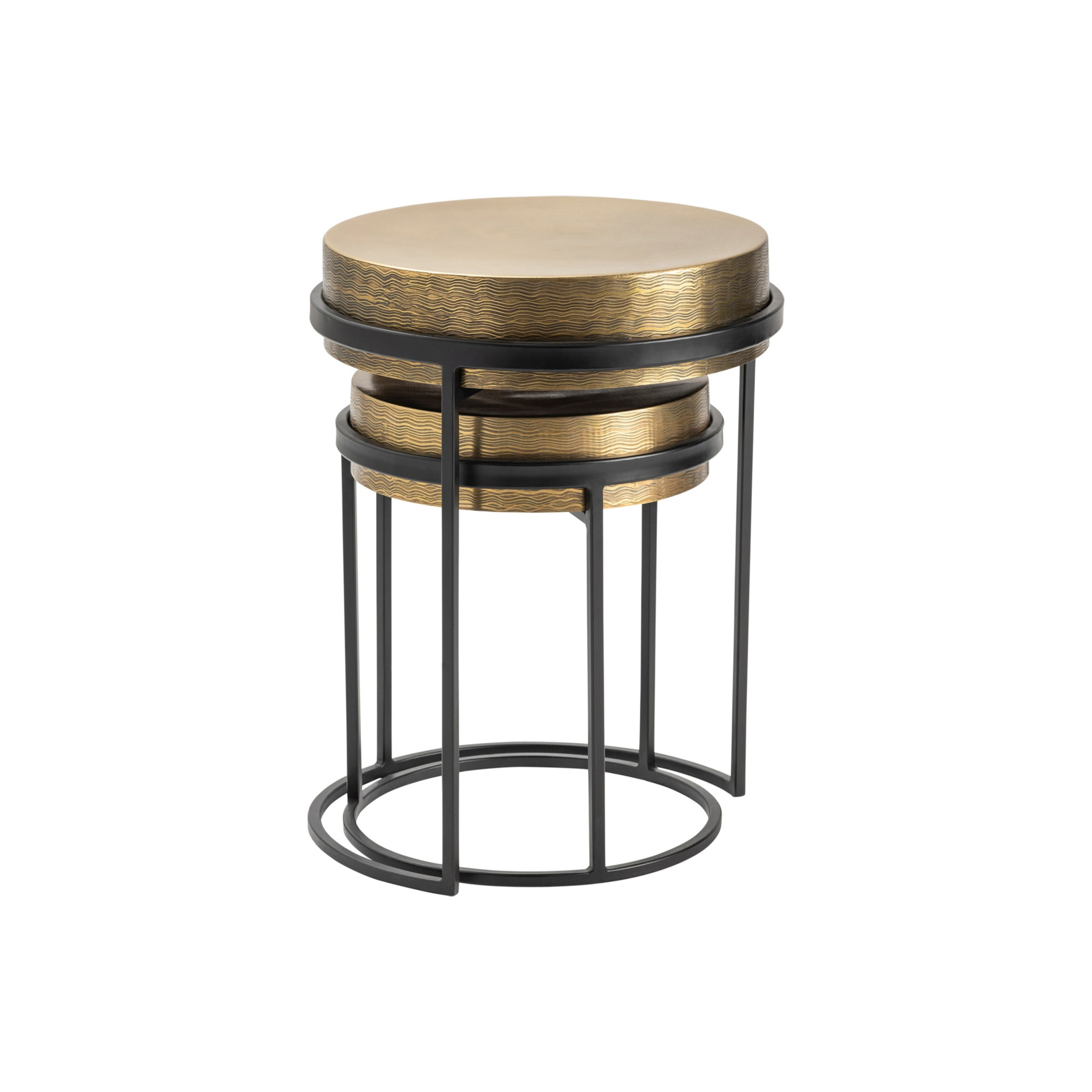 Hudson Textured Brass Nesting Tables (S/2)