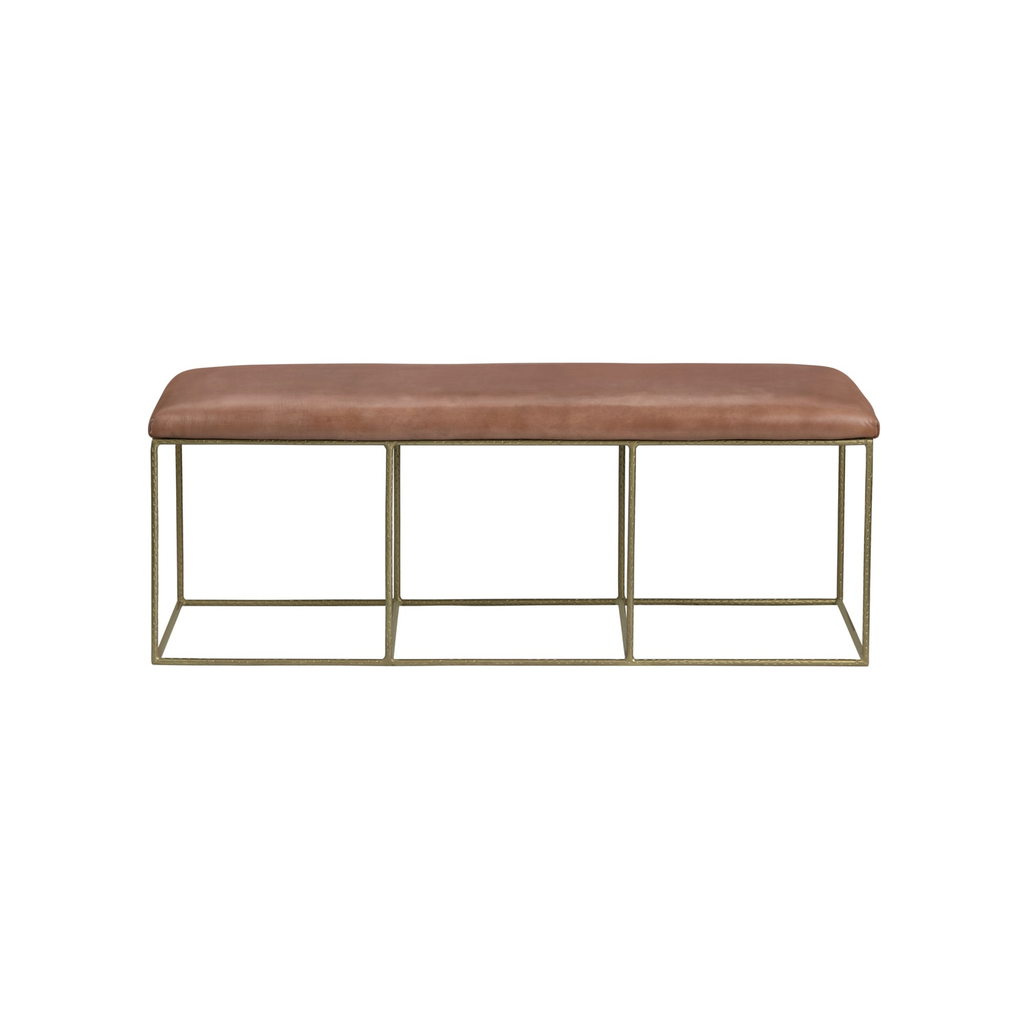 Hammond Leather & Iron Bench