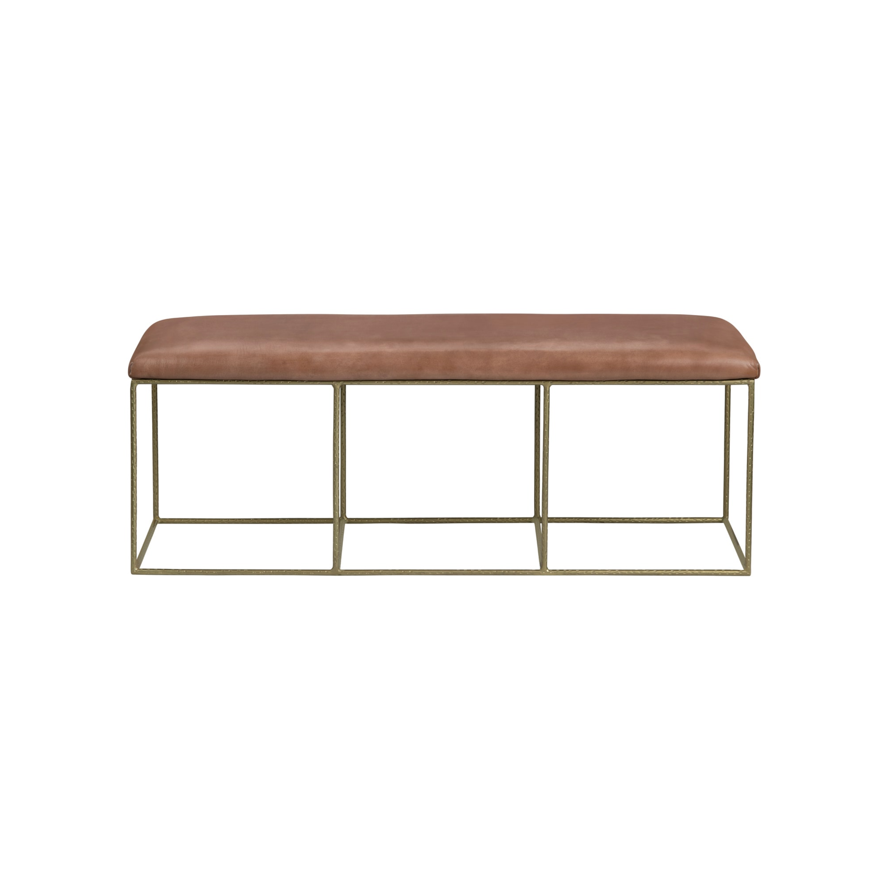 Hammond Leather & Iron Bench