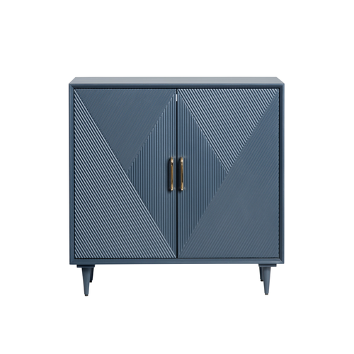 Arvada Blue Geometric Two-Door Cabinet