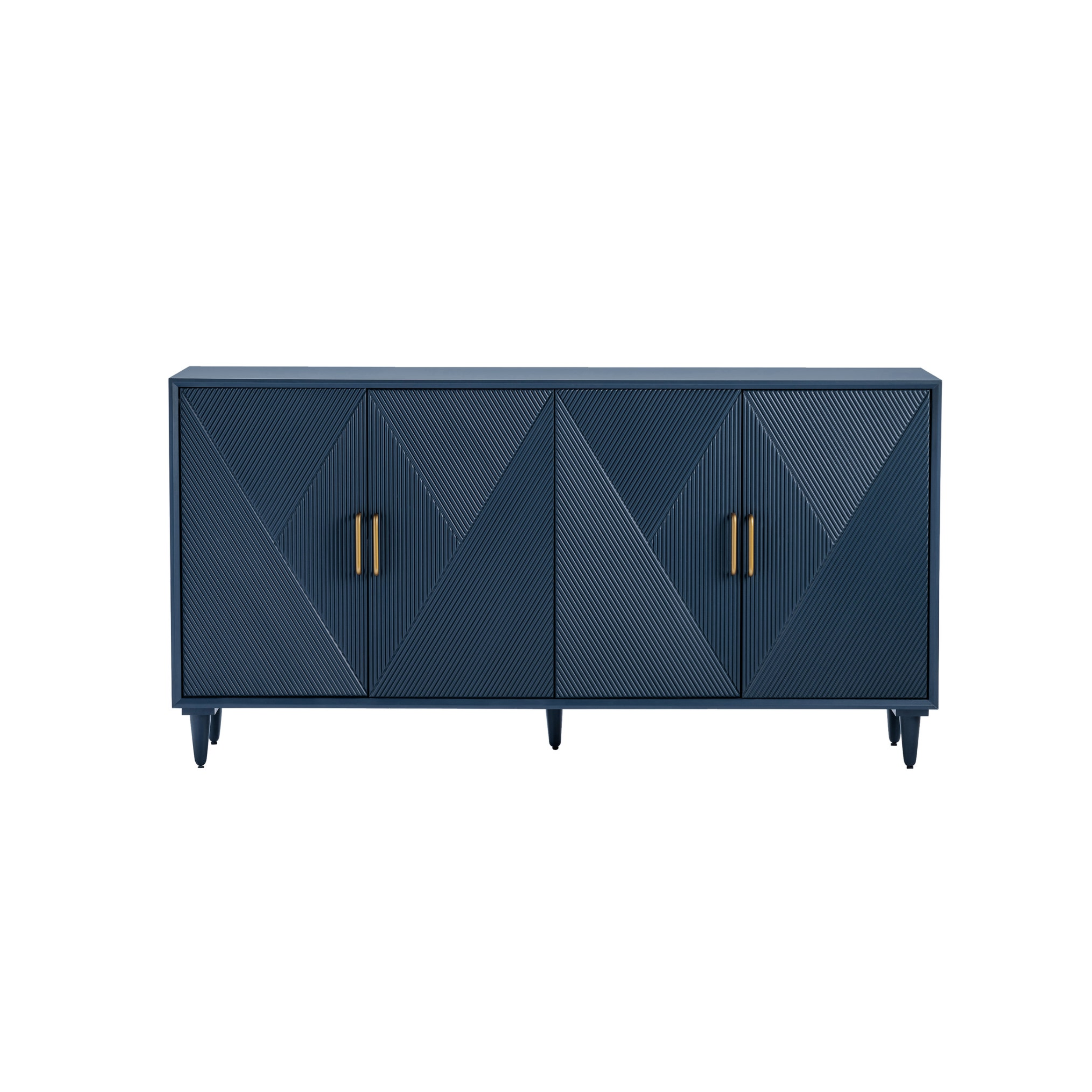 Arvada Blue Geometric Four-Door Sideboard