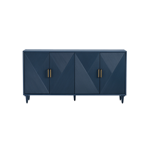 Arvada Blue Geometric Four-Door Sideboard