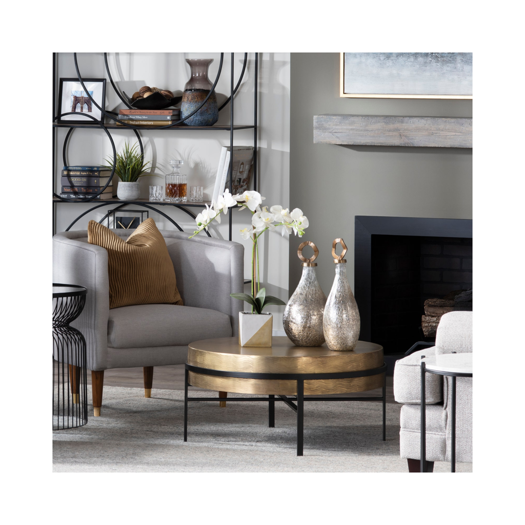 Hudson Textured Brass Statement Table