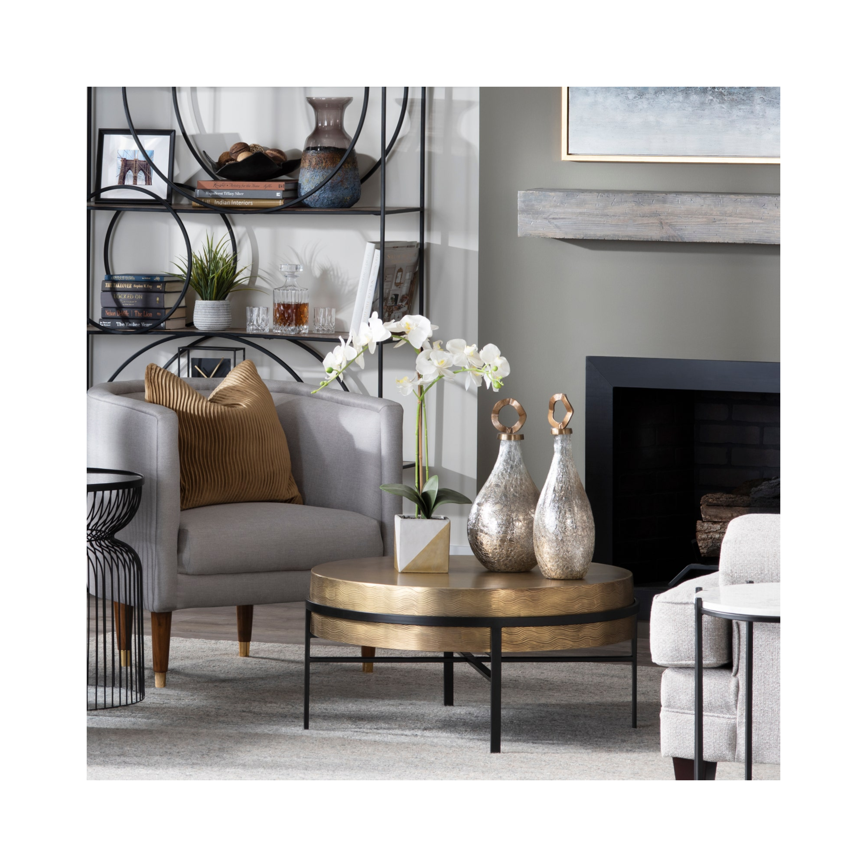 Hudson Textured Brass Statement Table