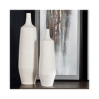 Tegan Ribbed Ceramic Floor Vases (S/2)