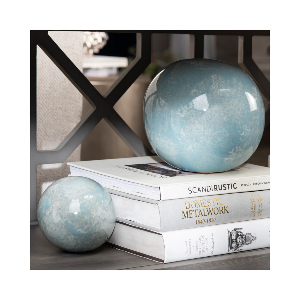 Lloyd Light Blue Marbleized Decorative Spheres (Set of 3)