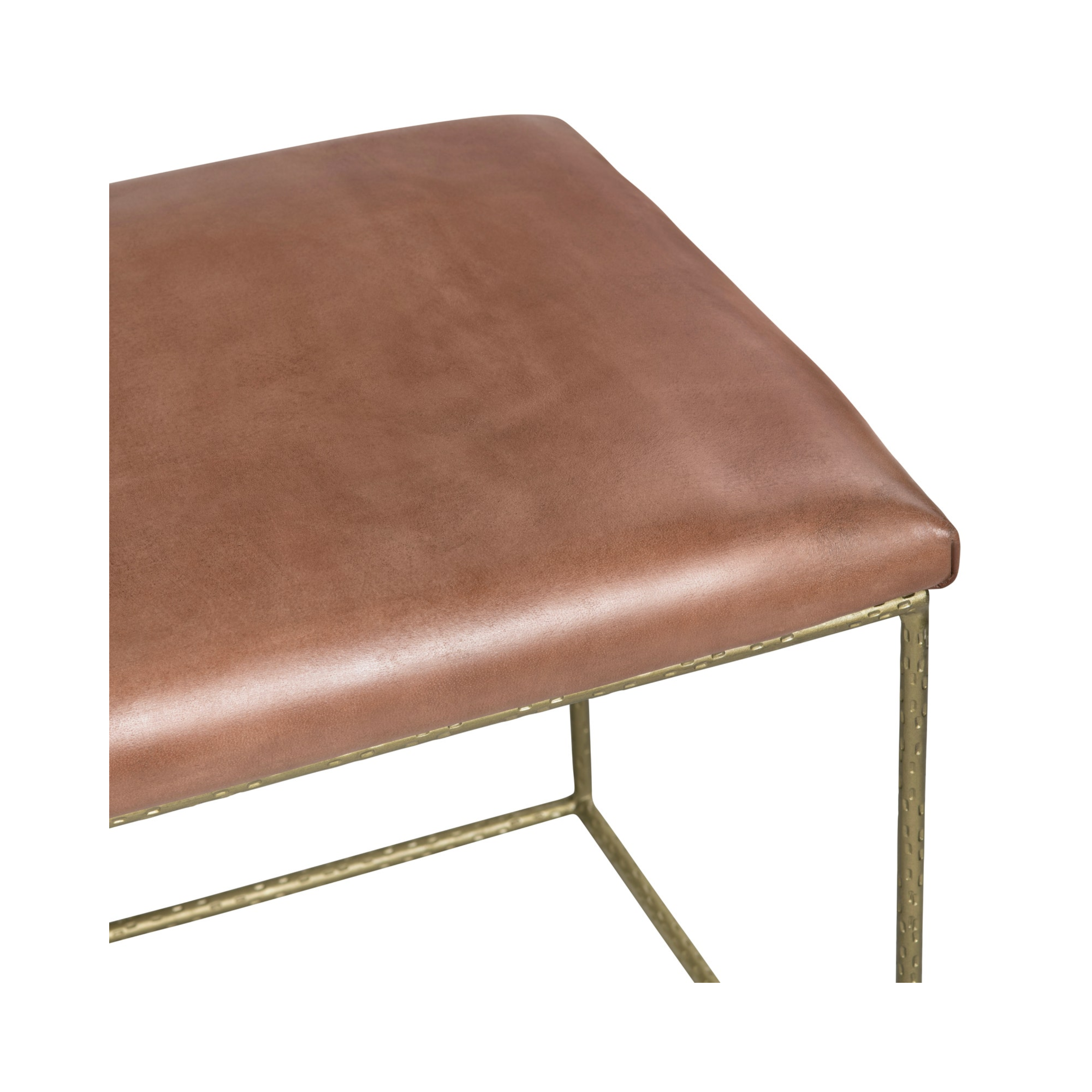 Hammond Leather & Iron Bench