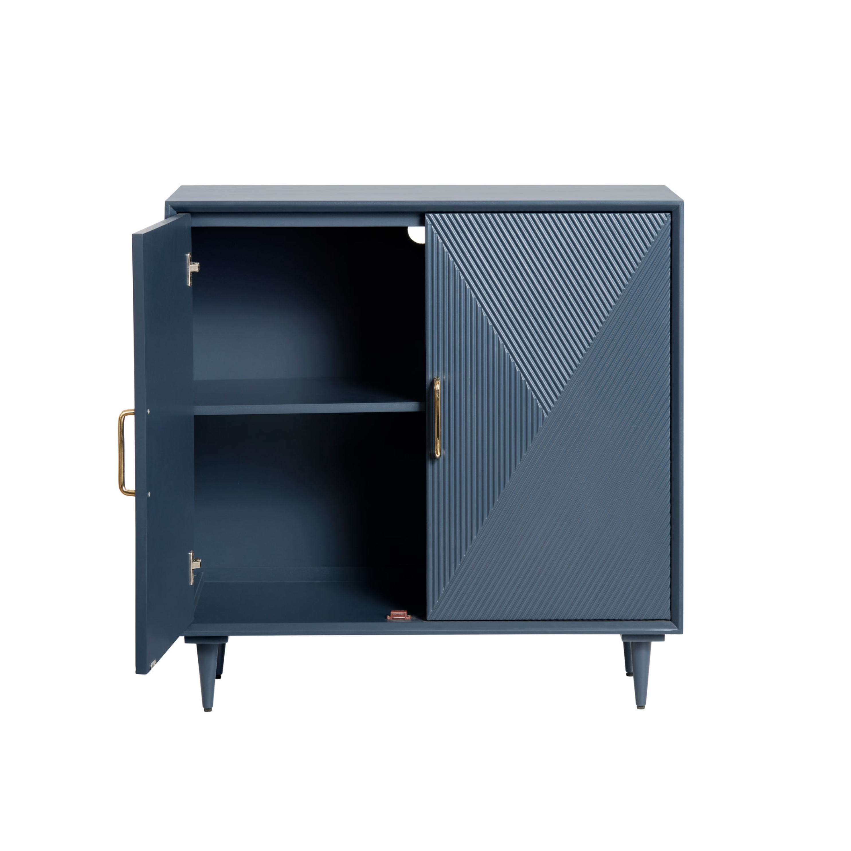 Arvada Blue Geometric Two-Door Cabinet