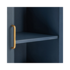 Arvada Blue Geometric Four-Door Sideboard