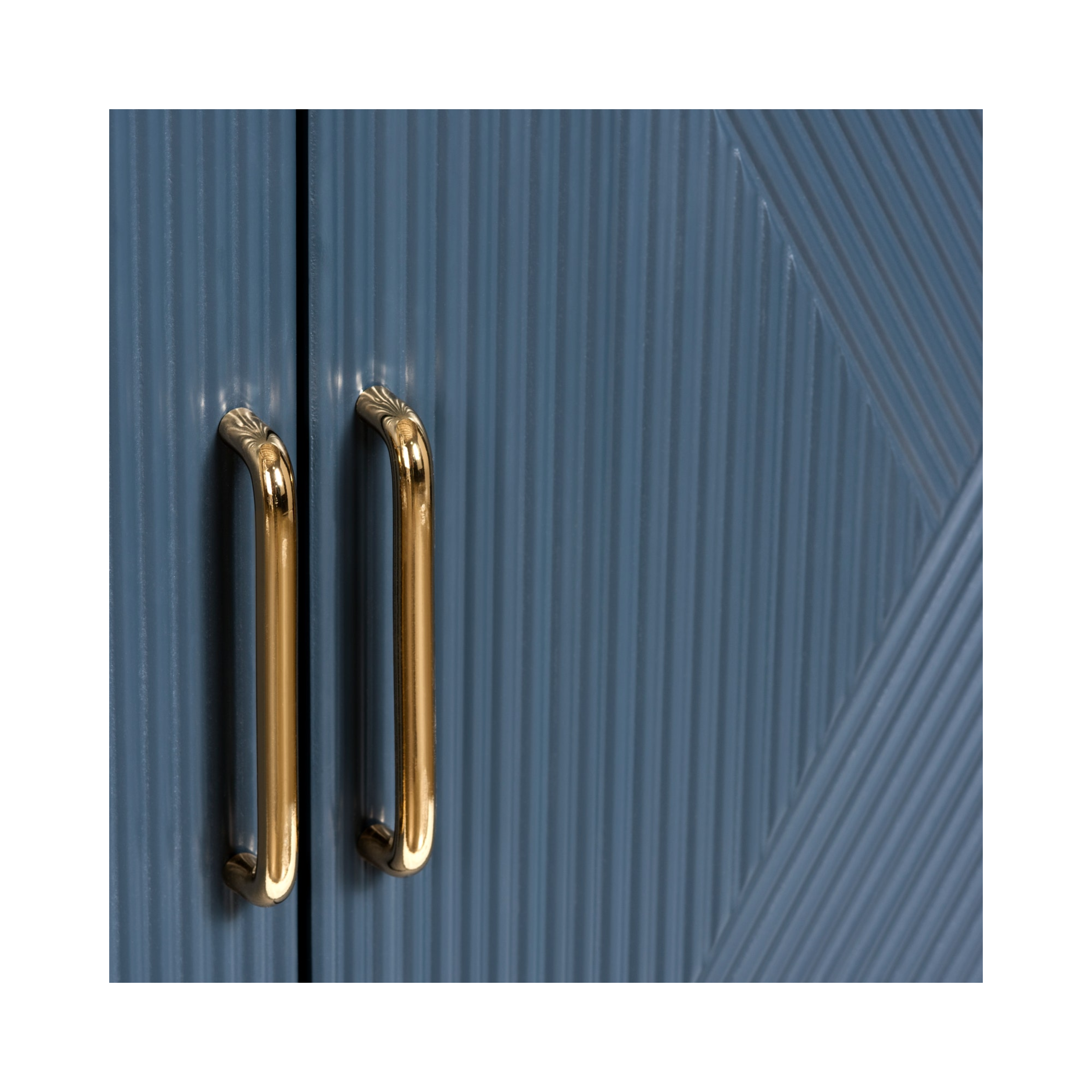 Arvada Blue Geometric Two-Door Cabinet