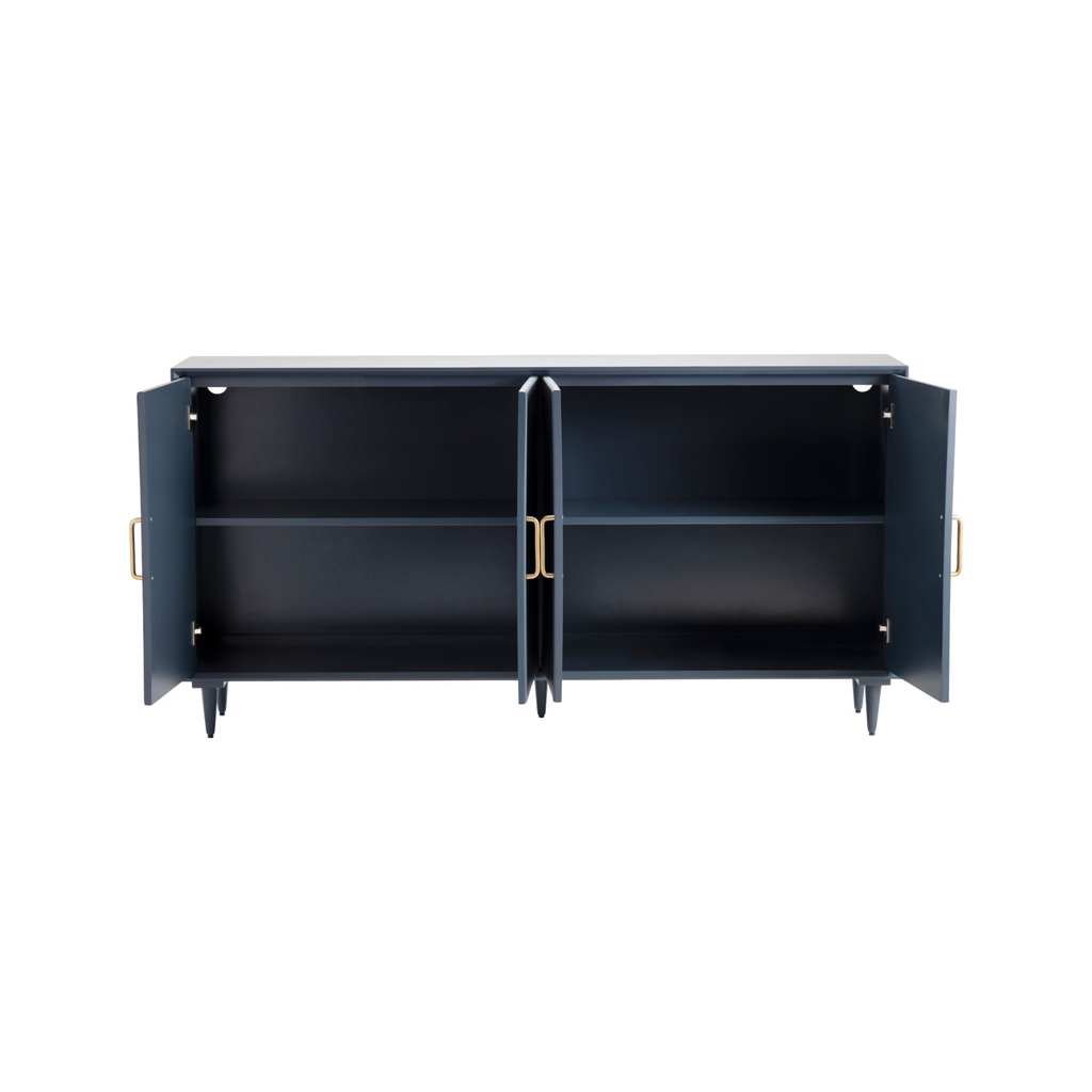 Arvada Blue Geometric Four-Door Sideboard