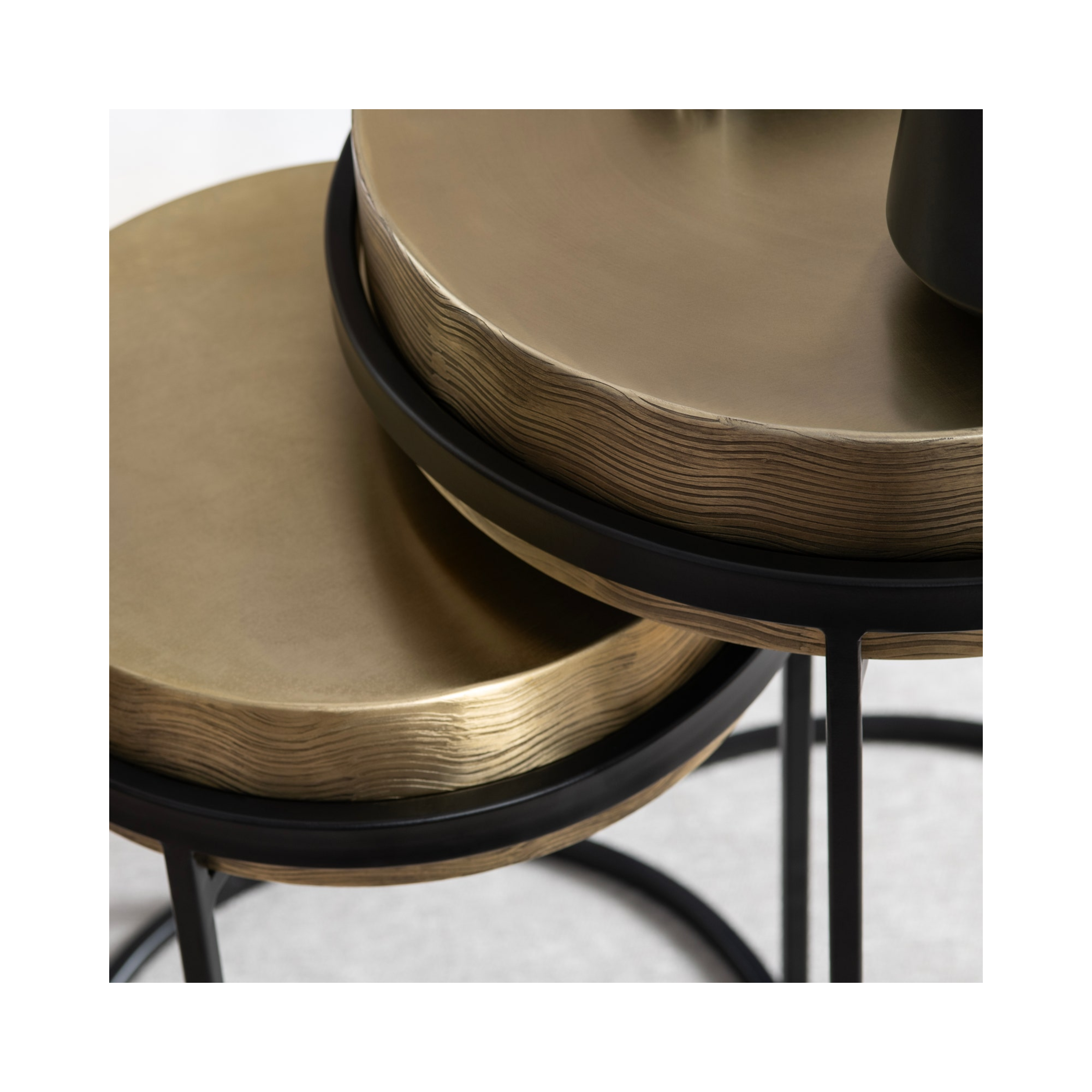Hudson Textured Brass Nesting Tables (S/2)