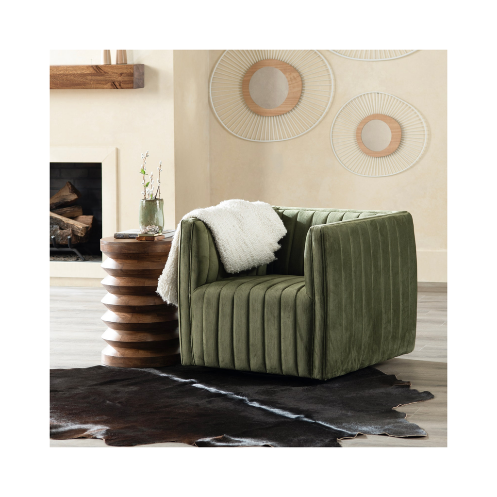 Draper Channel Tufted Velvet Accent Chair