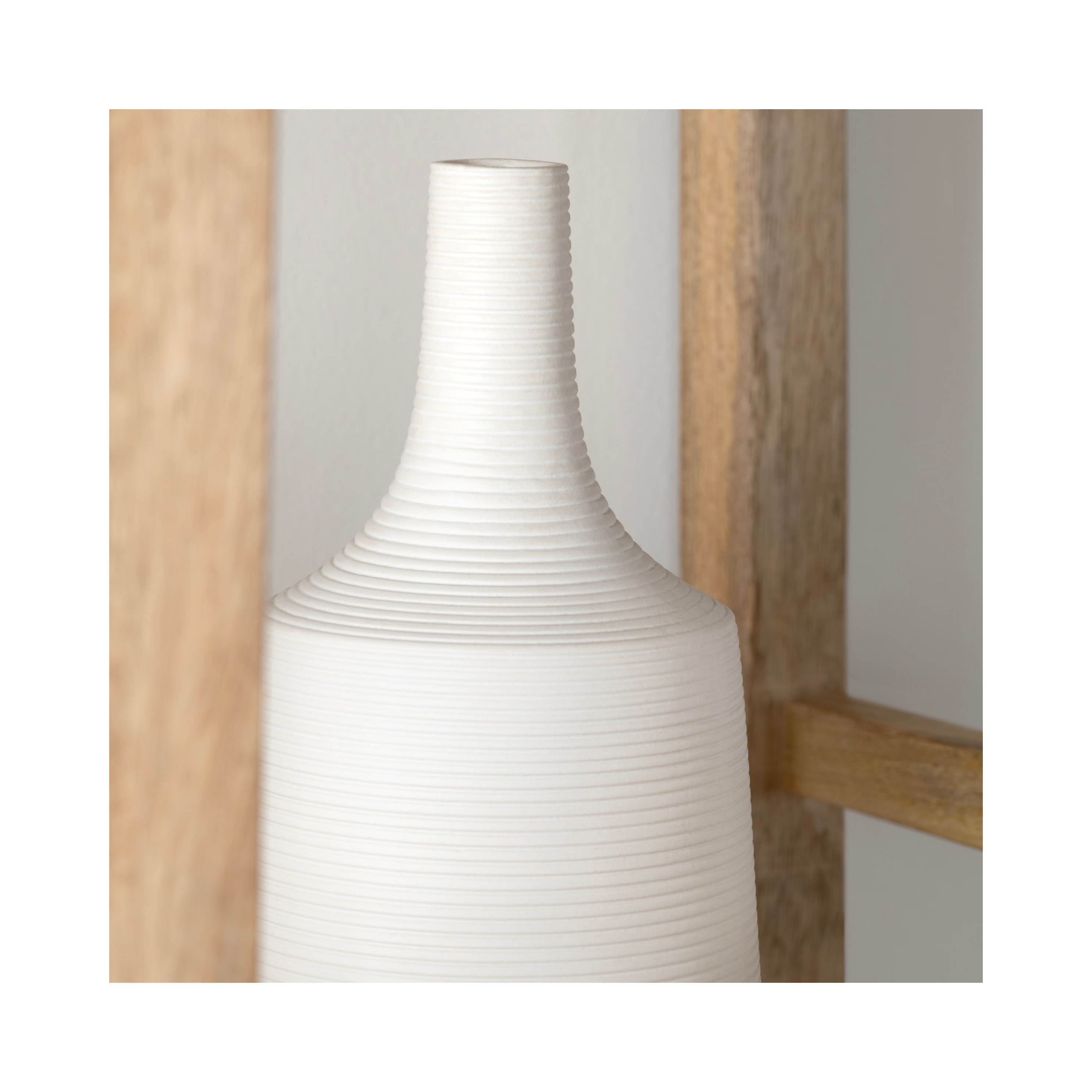 Tegan Ribbed Ceramic Floor Vases (S/2)