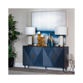 Arvada Blue Geometric Four-Door Sideboard