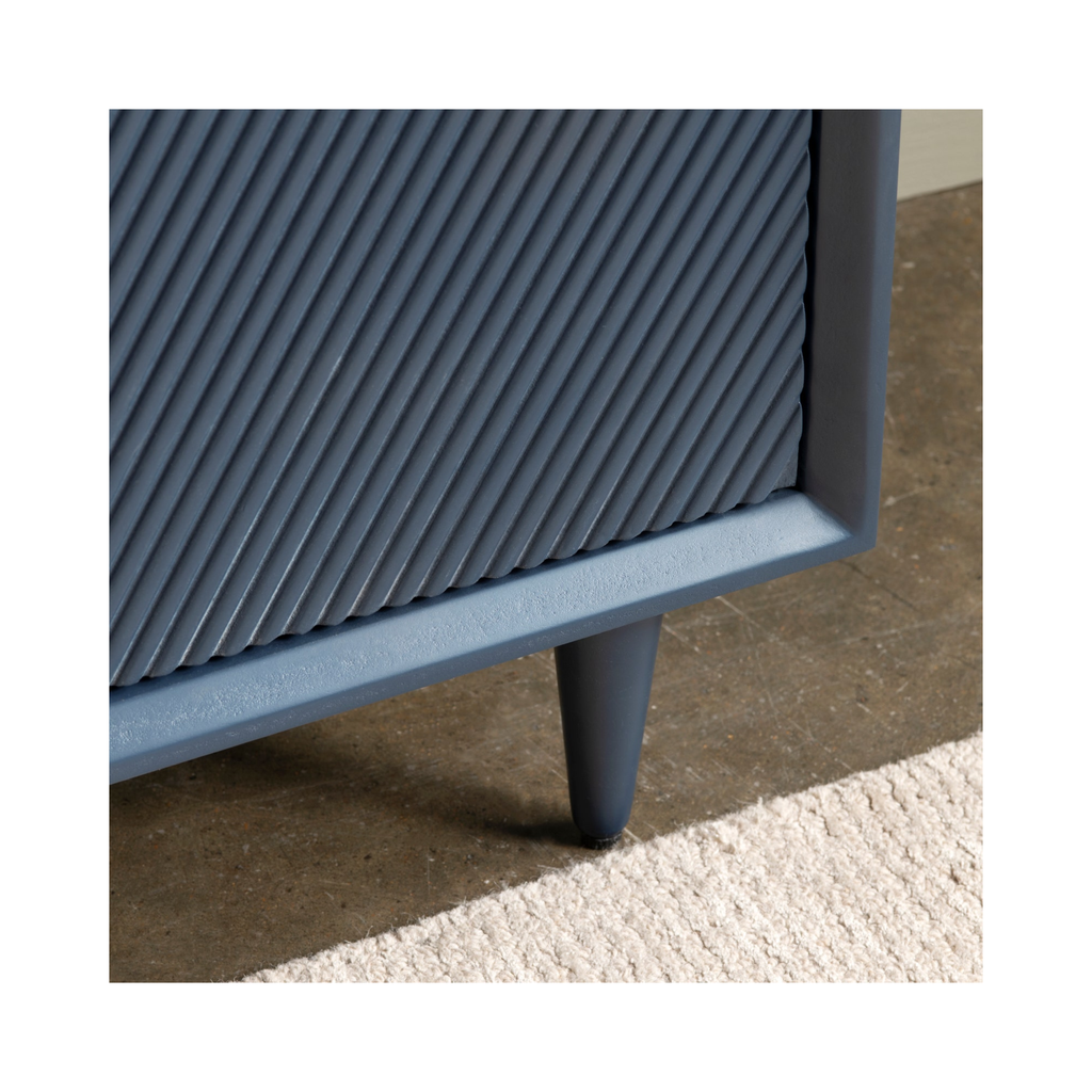 Arvada Blue Geometric Four-Door Sideboard