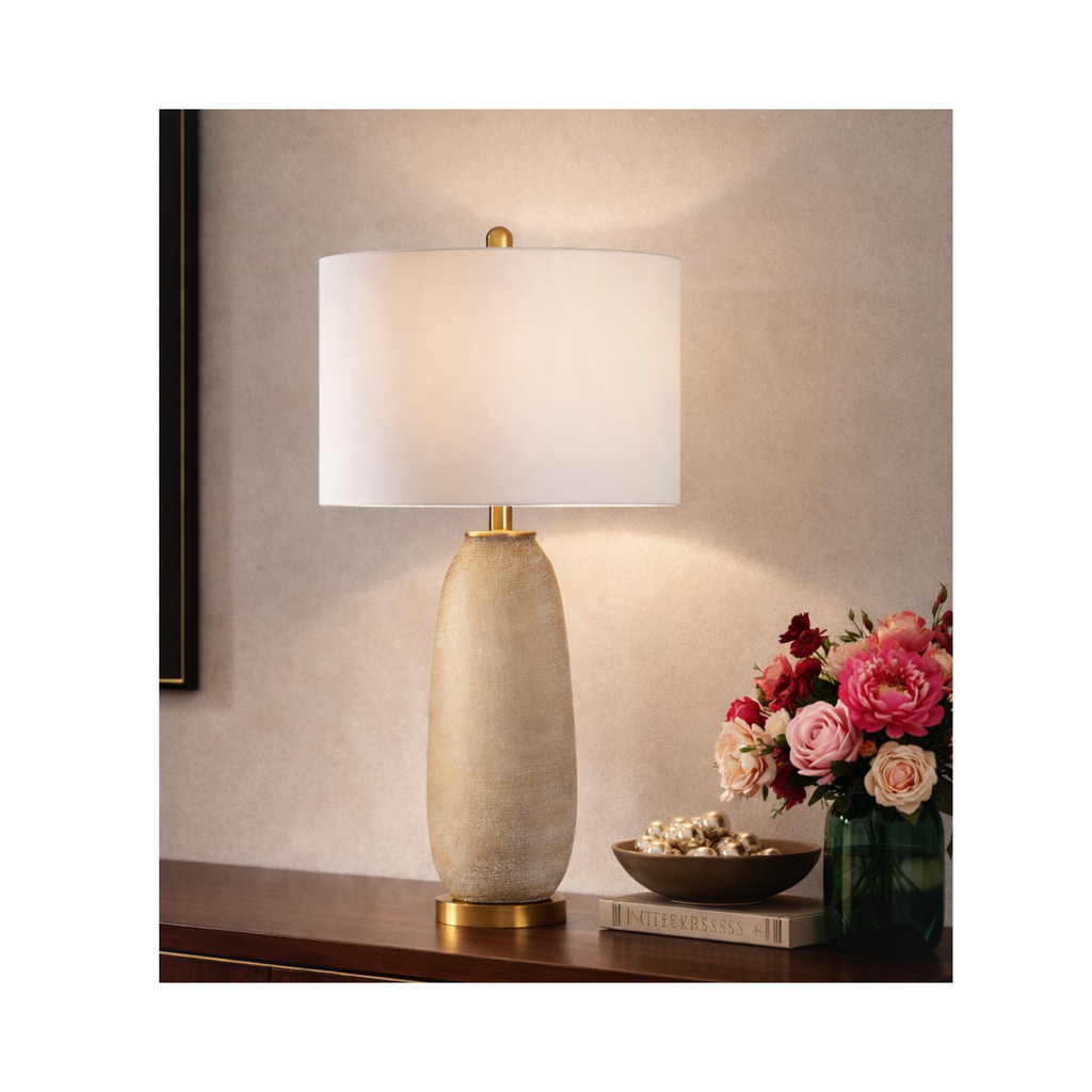 Kiran Cream Glass Table Lamp (S/2)
