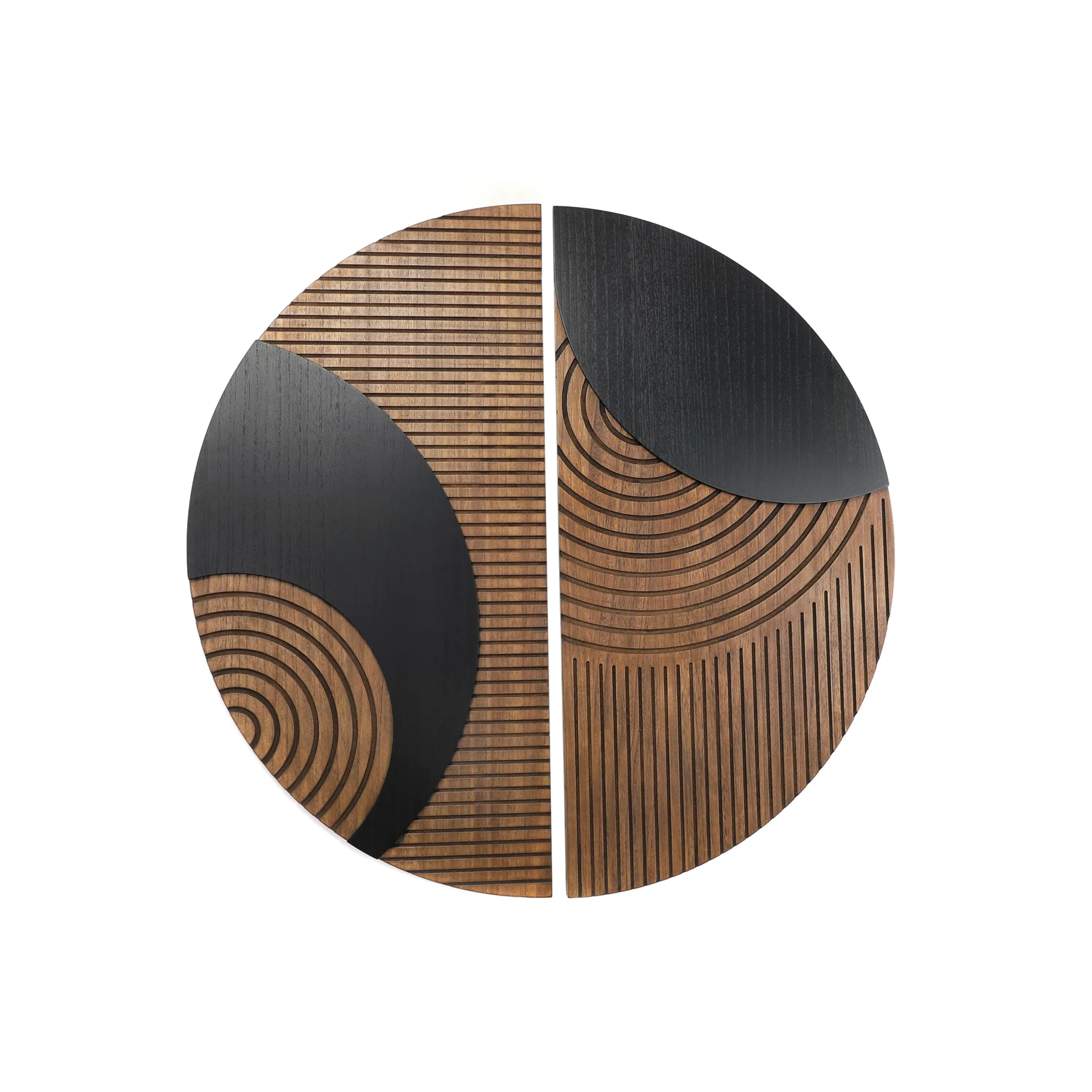 Mali Carved Wood Geometric Wall Panel