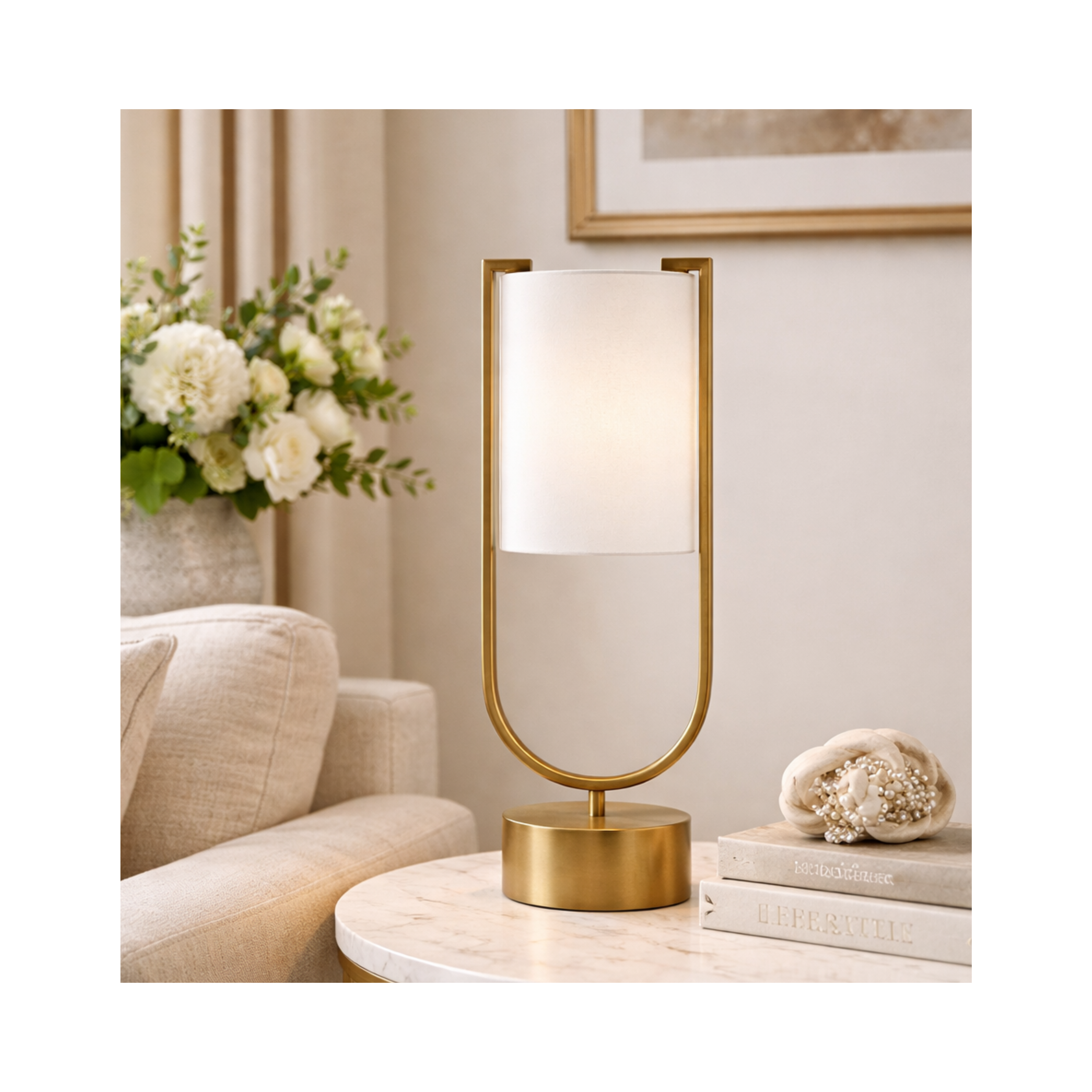 Lynx Modern Brass Loop Table Lamp